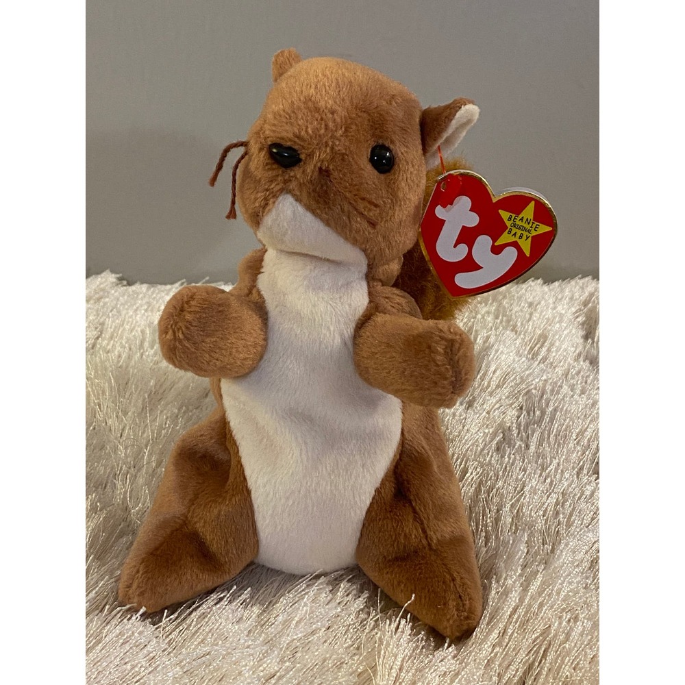𖣘ⴽ𝖠ⴽⴹ𖣘   RARE Ty Beanie Baby NUTS the SQUIRREL 🐿️ with ERRORS❗️   ꢳ⊂❝᎖ᘸꢳ